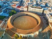 Bullfight arena in city district in Spain