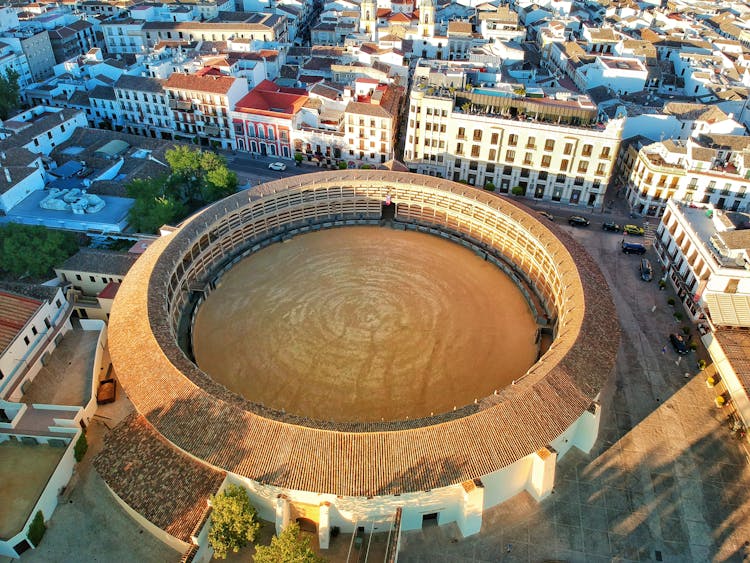 Bullfight Arena In City District In Spain