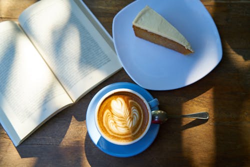 Free Blue Ceramic Teacup on Saucer Stock Photo