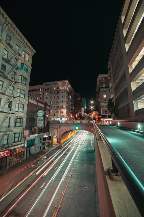 Timelapse of Night Traffic on San Francisco Street