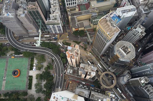 Aerial View of City Buildings