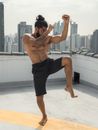 Man in Black Shorts While Doing Martial Art