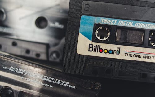 Free Black and Blue Cassette Tape Stock Photo