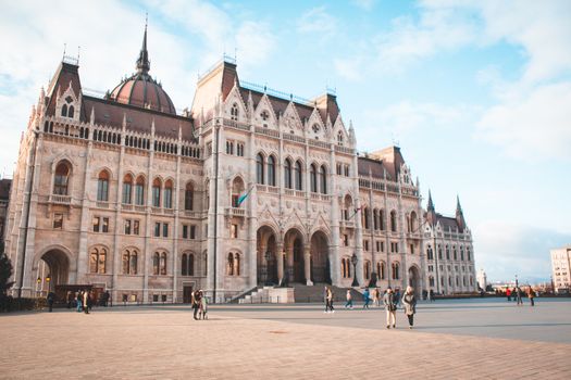 The Hungarian Parliament Building in Budapest, Hungary