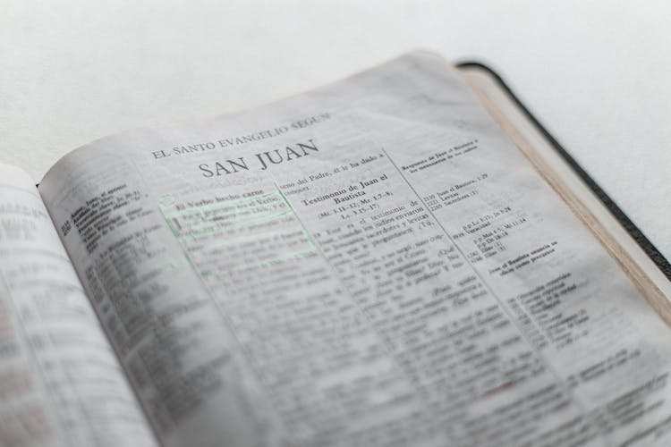 New Testament Bible Open On Gospel Of Saint John