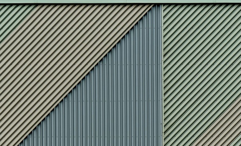 Architectural metal panel facade detail on a Piedmont Point building