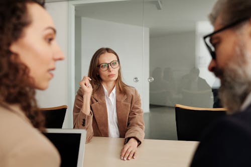 Free People on a Business Meeting Stock Photo