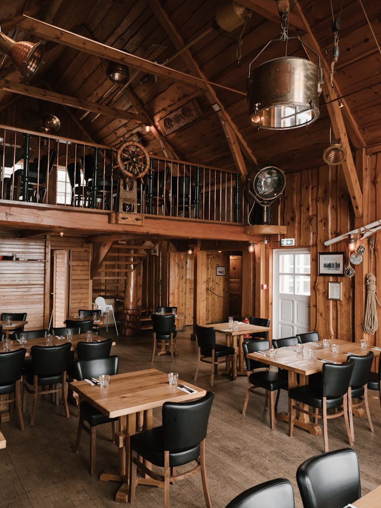 Interior Of Cozy Spacious Restaurant In Style Of Sea Ship