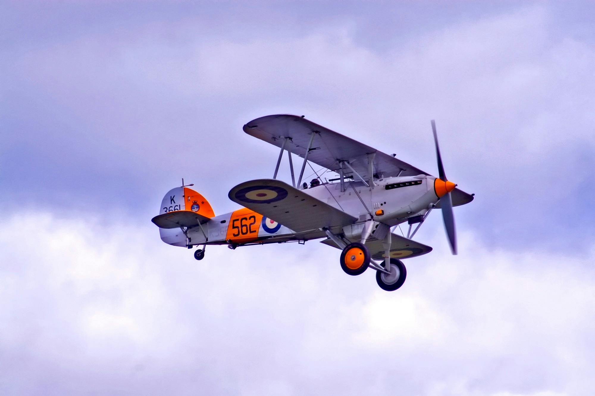 White and Orange Biplane