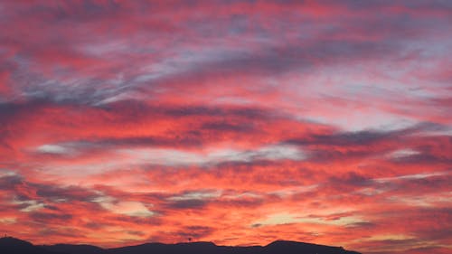 Blue and Orange Clouds in the Sky