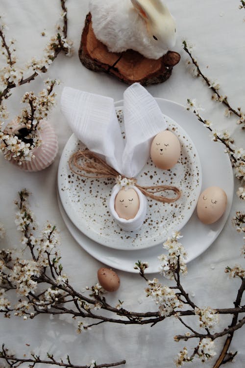Witte Keramische Plaat Met Gesneden Brood En Ei