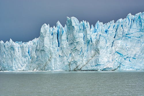 Scenery of rocky glacier in winter