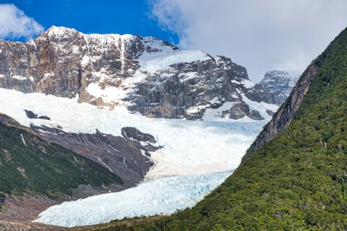 Amazing scenery of mountains with snow