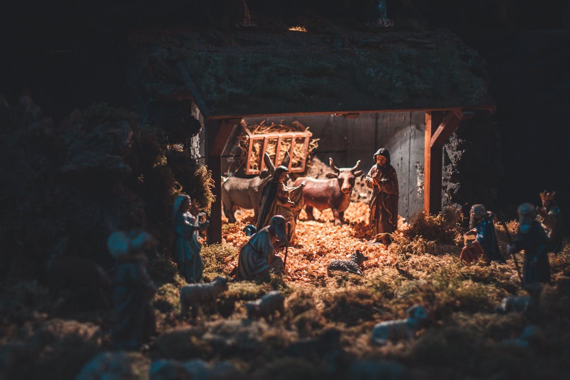 Free Small toys showing Birth of Christ Stock Photo