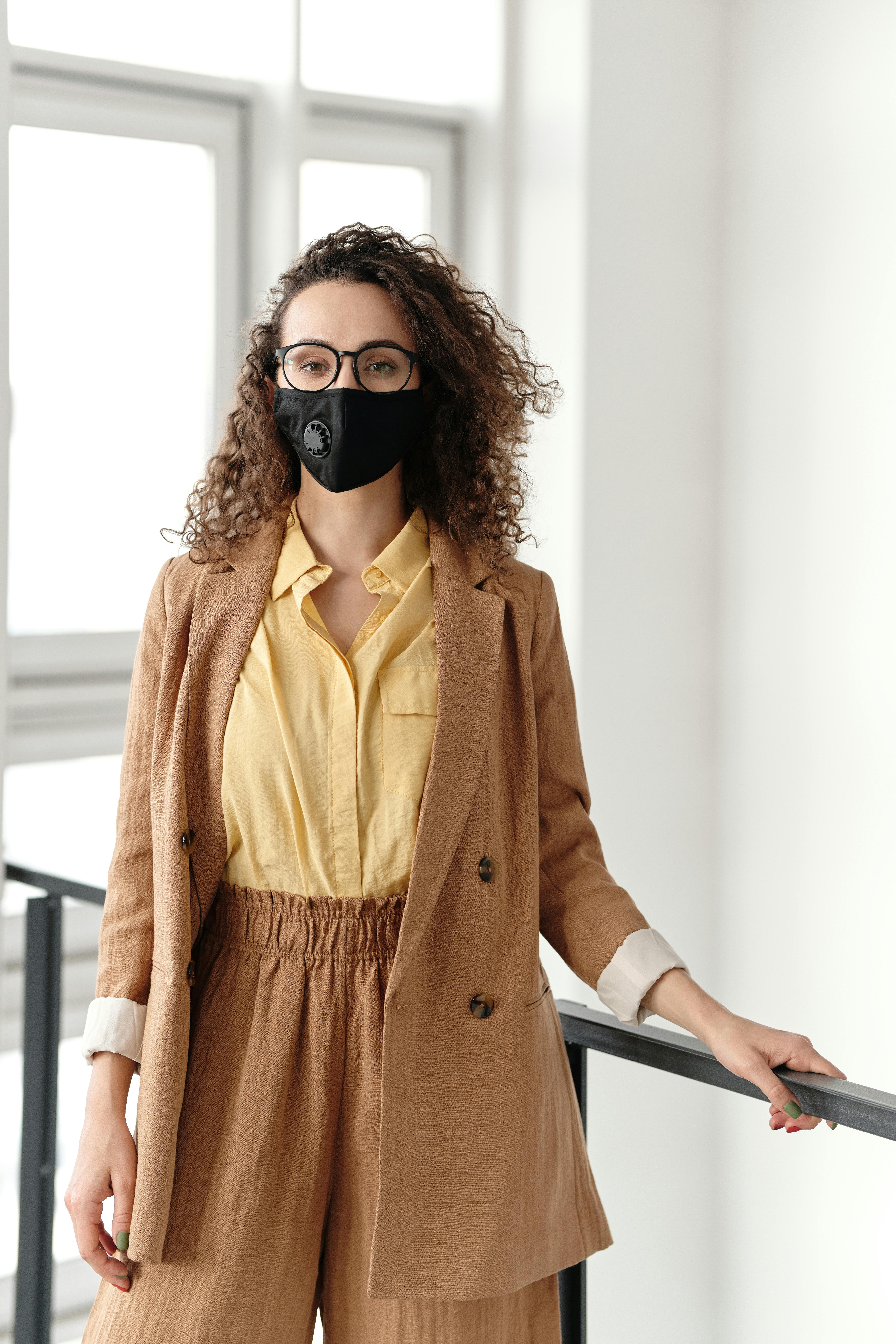 woman with a face mask