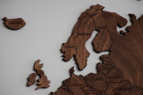 Free Wooden Map of Europe Stock Photo