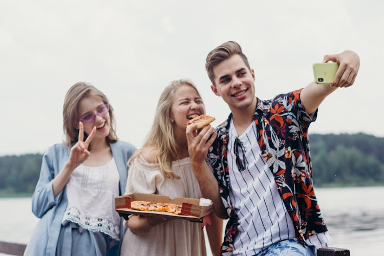 A Group Of Friends Taking Selfie