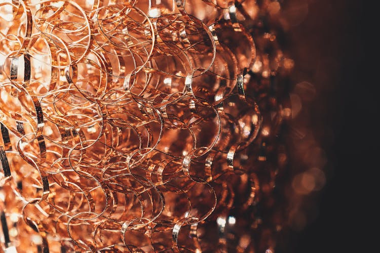 Abstract Background Of Tangled Wire With Shiny Surface