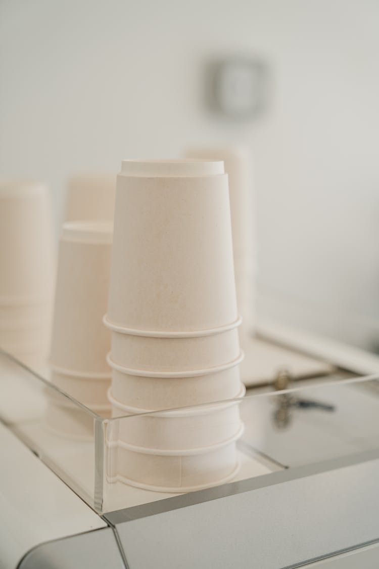 Set Of Disposable Paper Coffee Cups