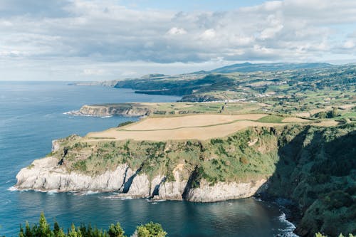 Aerial Footage of Coast in the Atlantic Ocean 