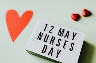 Nurses Day Sign with Hearts