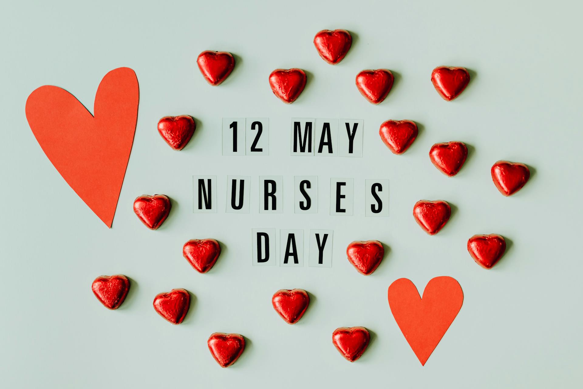 Nurses Day Sign with Hearts