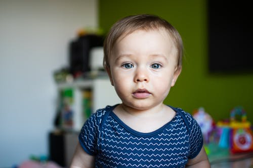 Portrait of a Toddler with Blue Eyes