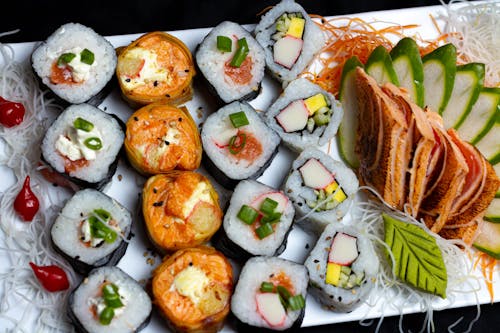 Immagine gratuita di comida asiática, japão, rolo de sushi