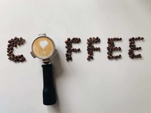 Free Heart Shaped Froth in Coffee Portafilter  Stock Photo