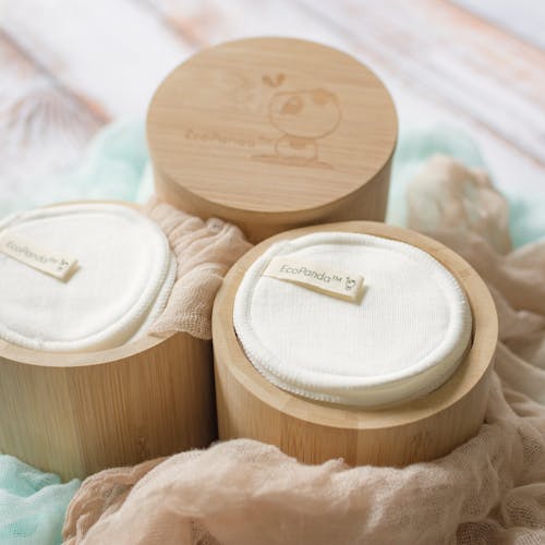 Bamboo Containers with White Pads