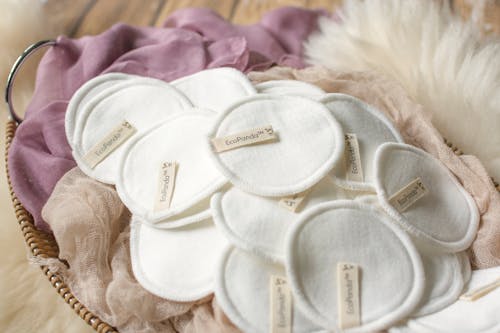 Free White Fabric Pads on Textile Stock Photo