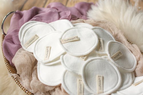 White Fabric Pads on Textile