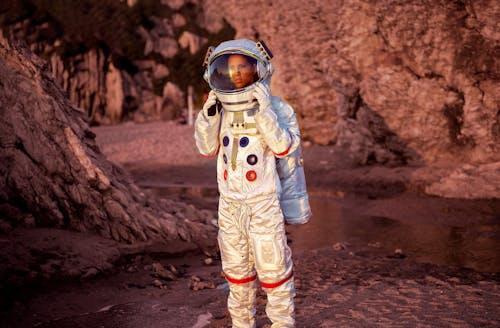 Free Woman Wearing Space Suit Stock Photo