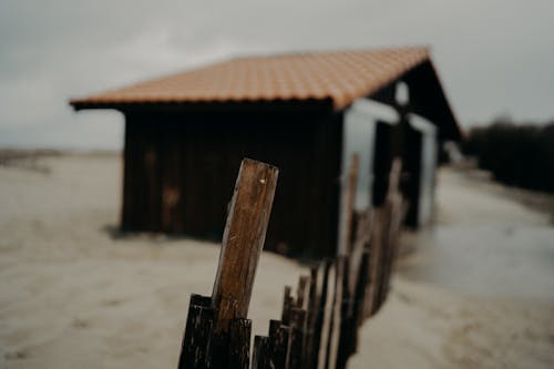 Kostnadsfria Kostnadsfri bild av havsstrand, hus, lynnig Stock foto