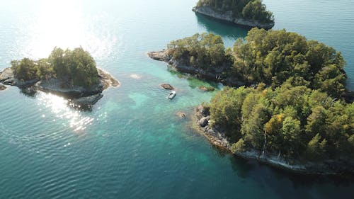 Δωρεάν στοκ φωτογραφιών με βάρκα, δέντρα, εναέρια άποψη