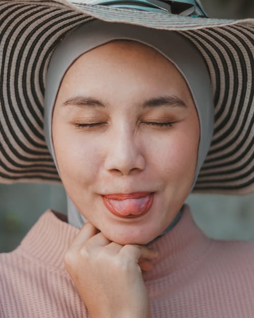 Woman Wearing Sun Hat