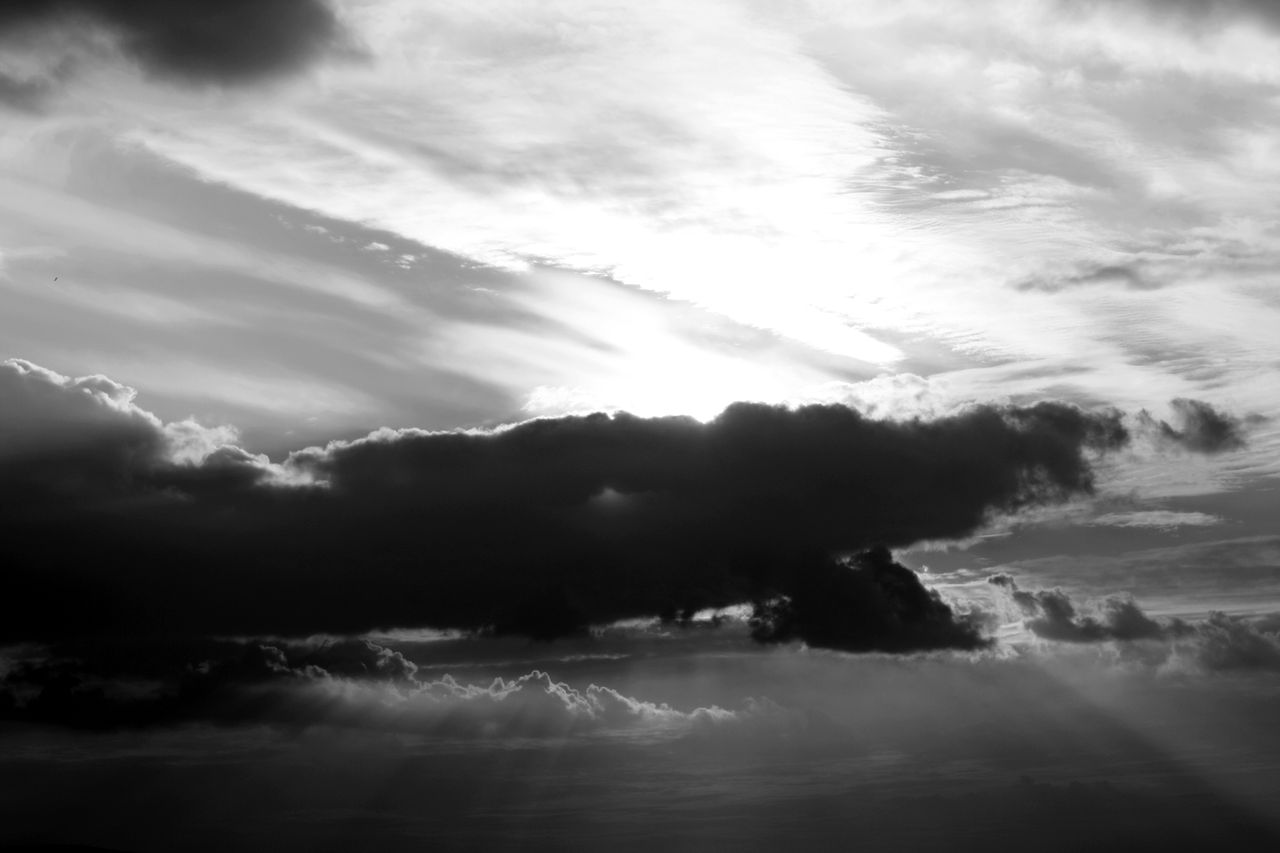 black and white image of a dramatic sky with clouds over pusztavacs hu