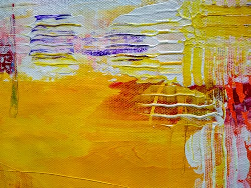 Free Yellow White and Blue Abstract Painting Stock Photo