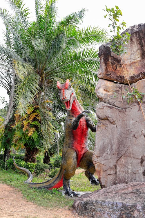 Foto stok gratis model dinosaurus, taman dinosaurus