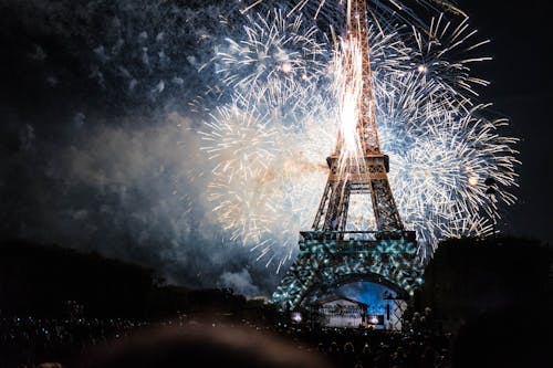 Free Lighted Eiffel Tower during Night Time Stock Photo