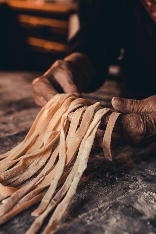 Foto stok gratis fettuccine, gourmet, makanan