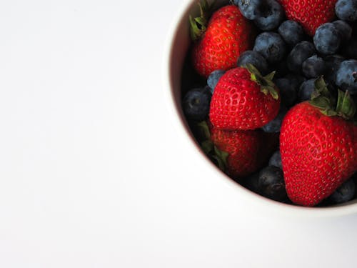Free Strawberries and Blueberries on Cup Stock Photo