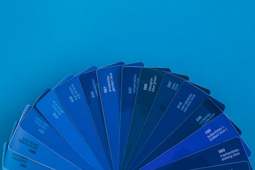 Swatches of Blue on Blue Background