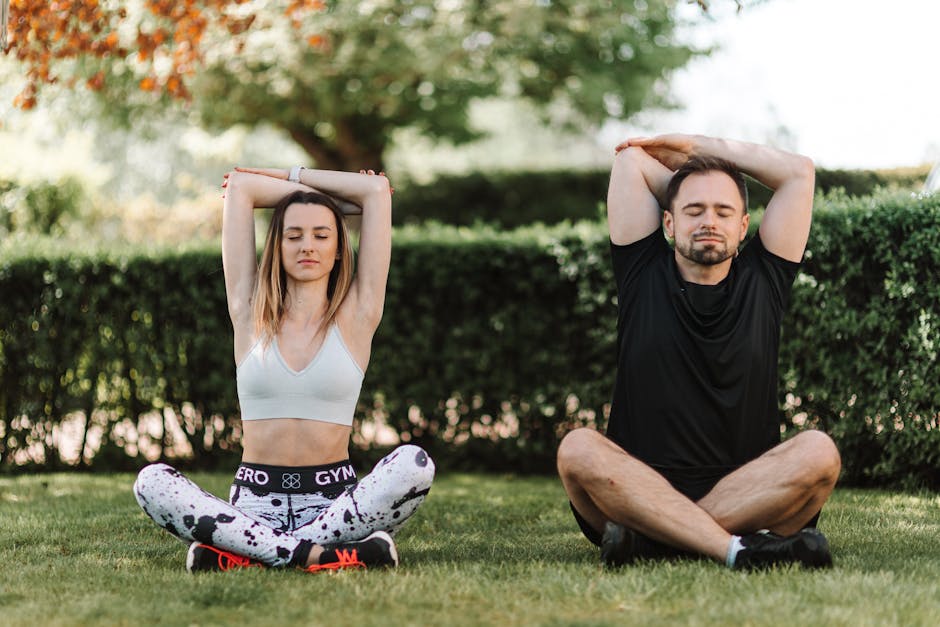 Couple Stretching their Bodies