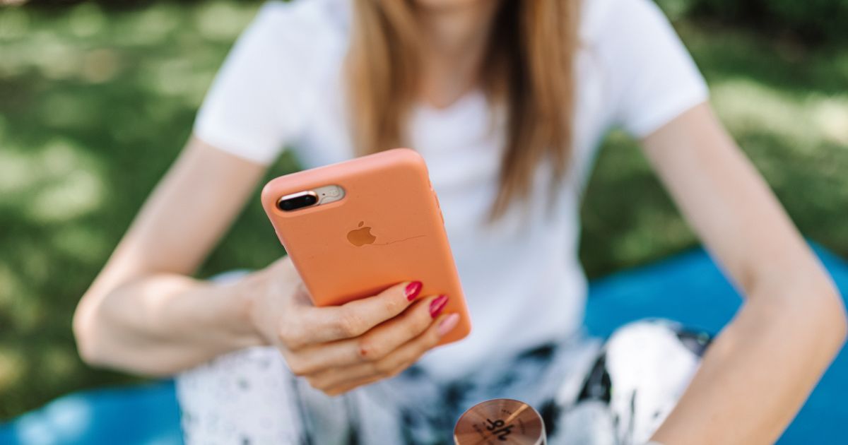 Phone showing dating app