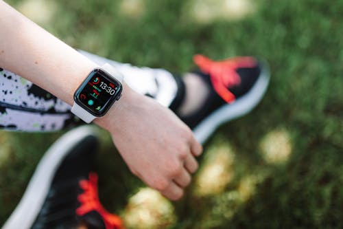 Close-Up Photo of a Person Wearing an Apple Watch