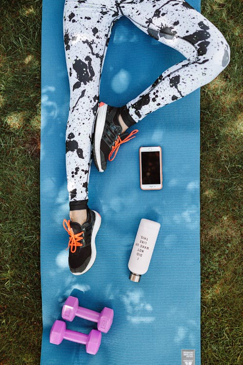Free A Person's Legs on Yoga Mat Stock Photo