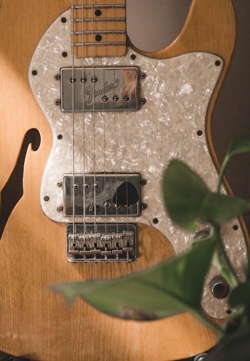 White and Brown Electric Guitar