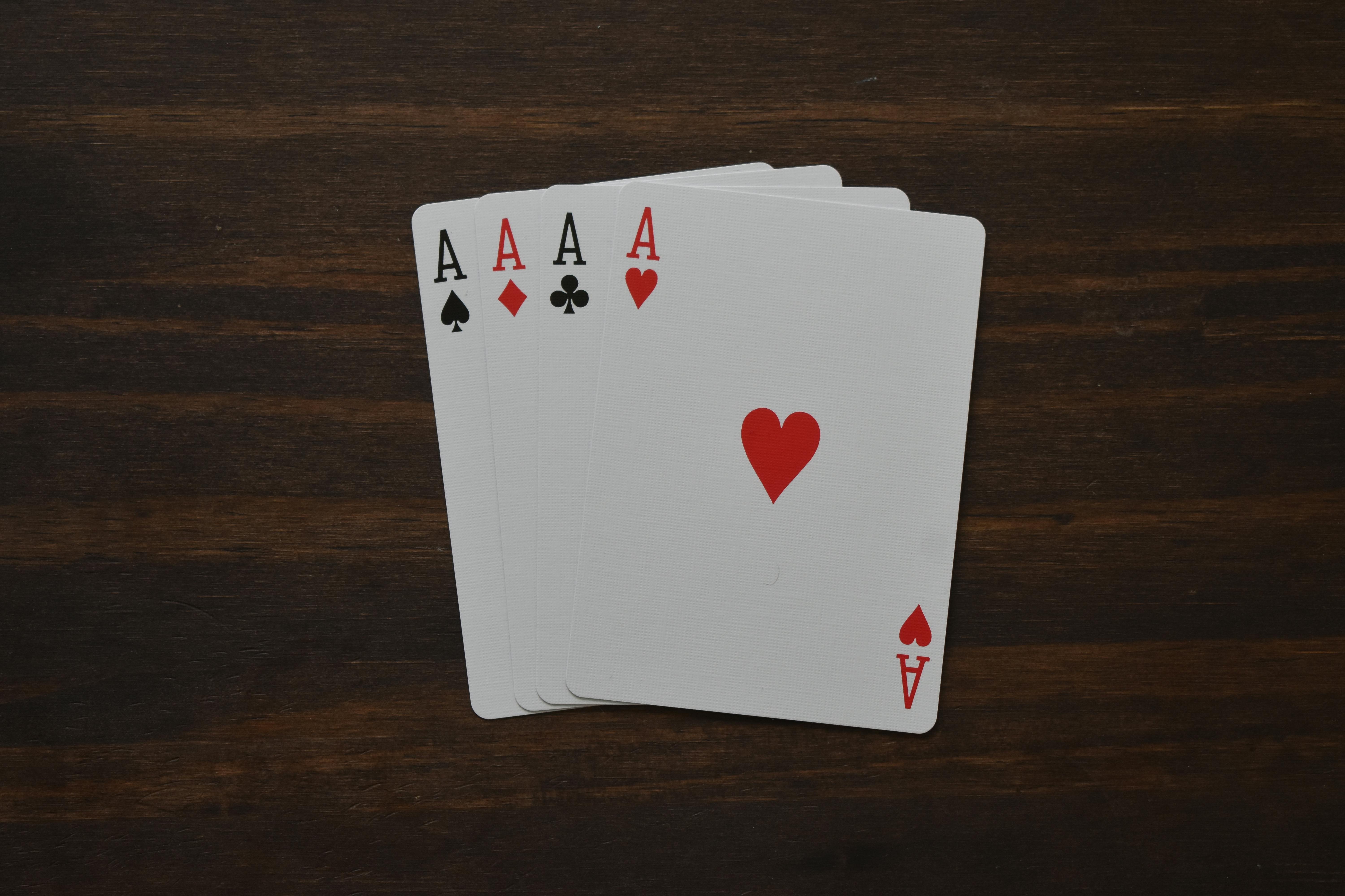 set of playing cards on table