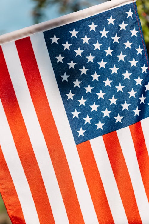 Free Colorful American flag with stripes representing equity and endurance Stock Photo